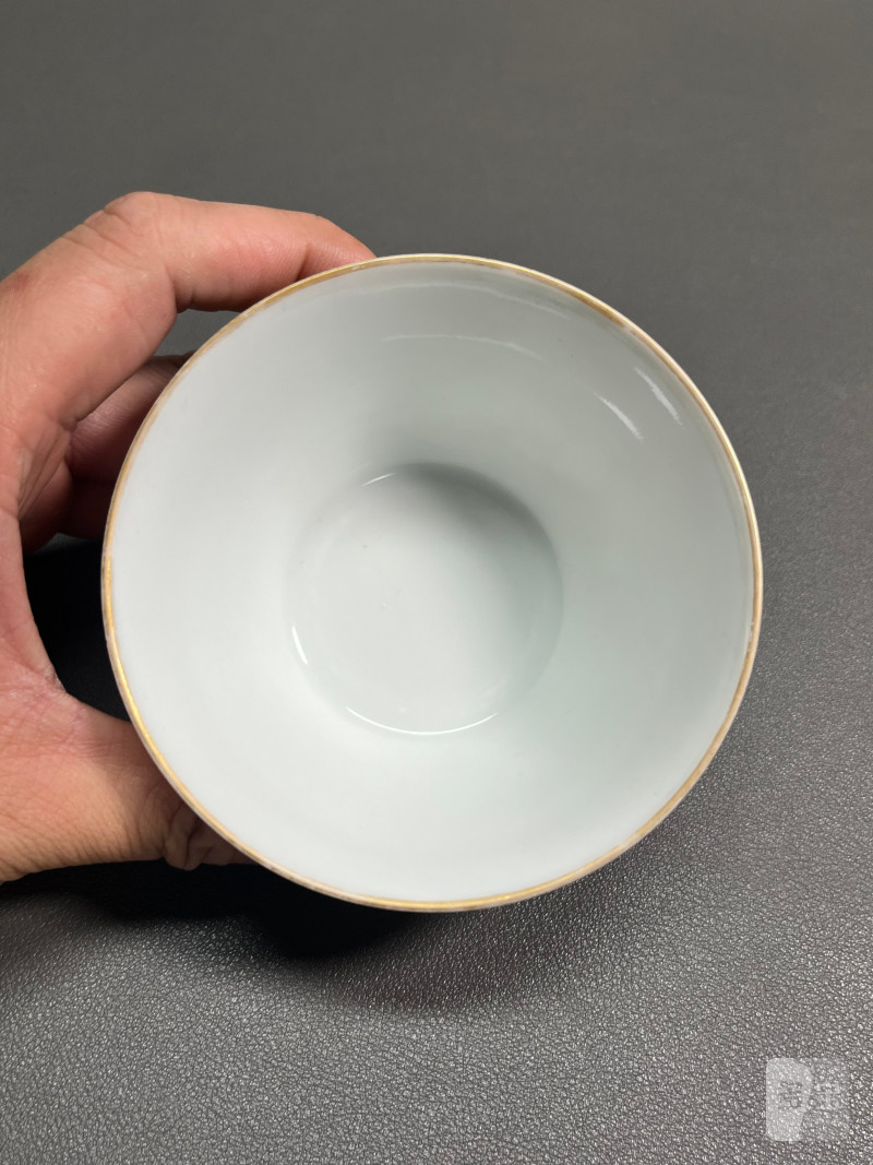 清同治  矾红彩洪福齐天纹套杯 - 图15
